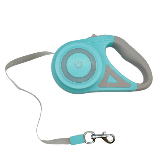 Built-in flashlight dog leash for night walks