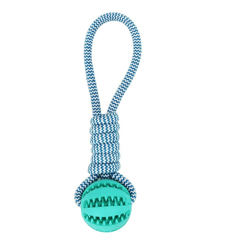 Tug & Treat Dog Toy – Durable Rope & Rubber Ball with Treat Holder